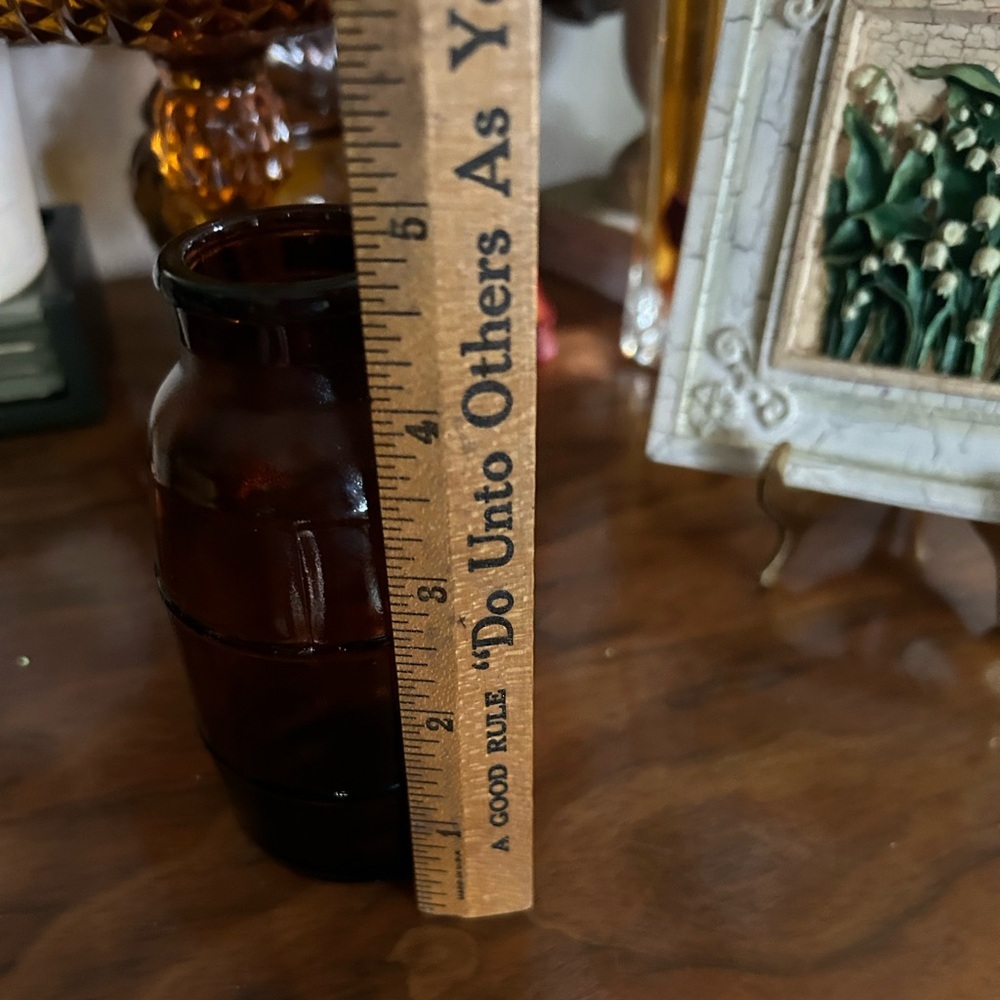 Vintage Brown Barrel Glass Bottle - Picture 3 of 5
